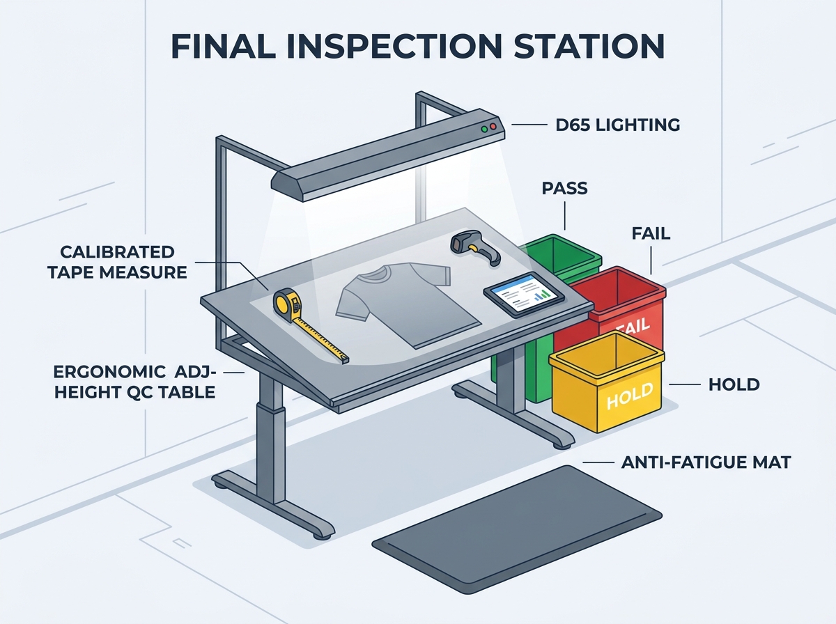 Garment Final Inspection Quality Control Workstation